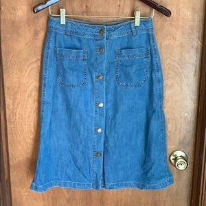 Buttoned Jean Skirt